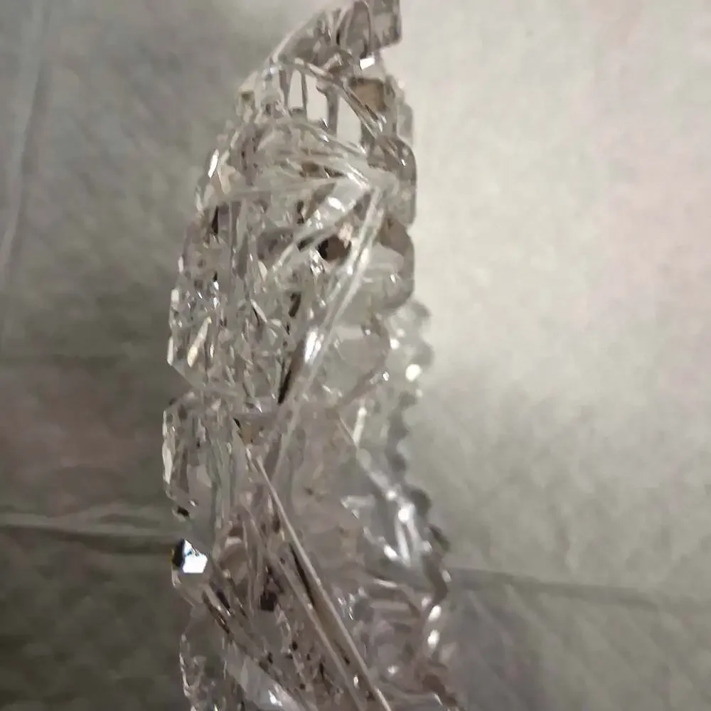 Vintage American Brilliant Period Cut Crystal Star of David Nappy Candy Nut Dish